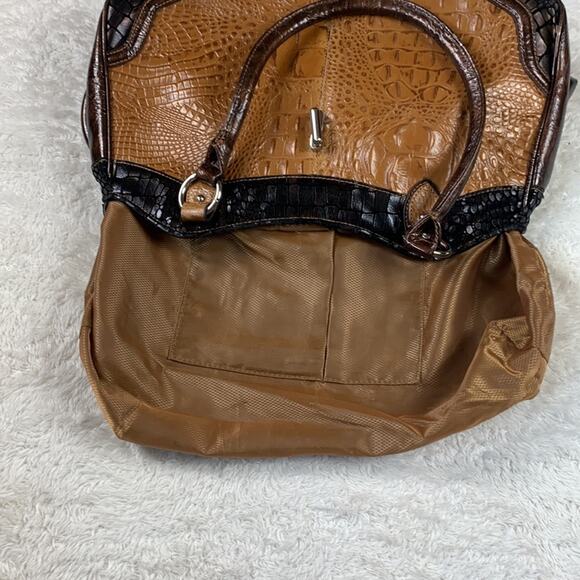 MC Marc Chantel Croco embossed large leather satchel shoulder bag - Picture 10 of 15